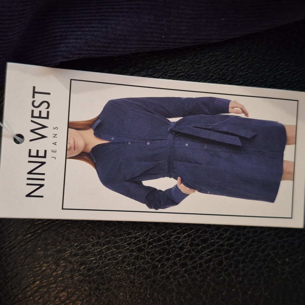 Nine West Elegant Navy Long Sleeve Dress